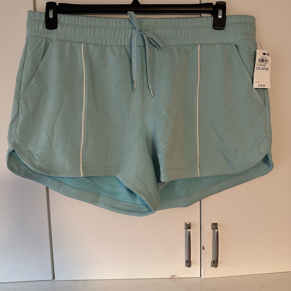 💙 Ideology Seafoam Blue Athletic Shorts Women’s XXL Drawstring Activewear NWT